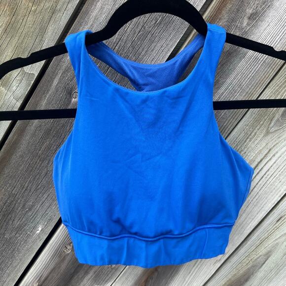 Athleta Blue Racerback High Neck Sports Bra Workout Tank‎ Top Size S - Picture 6 of 7
